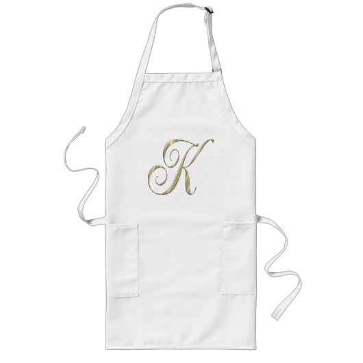 Tablier Long Monogramme d'or K Premier tableur BBQ (Devant)