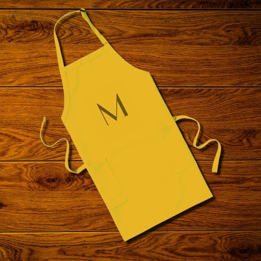 Tablier Long monogramme personnalisé gras - jaune