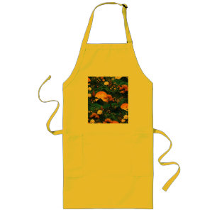 Tablier Long Montagne de Lune Dorée Motif Floral de Lotus sous
