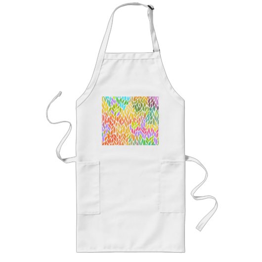 Tablier Long Motif de feuilles colorées mignonnes (Devant)