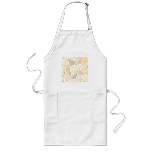 Tablier Long Motif en mosaïque jaune citron (Devant)