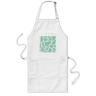 Tablier Long Motif en mosaïque verte et blanche