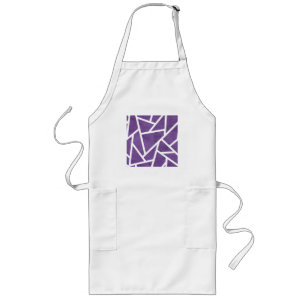 Tablier Long Motif en mosaïque violette et blanche