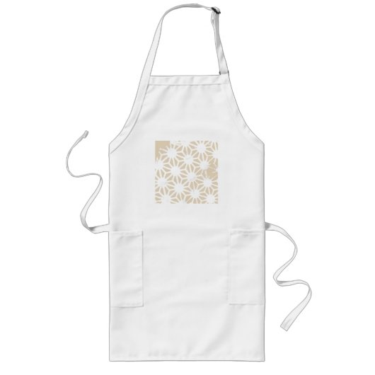 Tablier Long Motif géométrique beige (Devant)