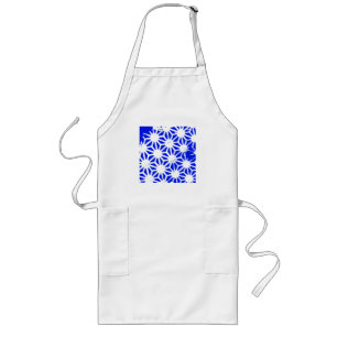 Tablier Long Motif géométrique bleu royal