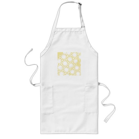 Tablier Long Motif géométrique jaune citron (Devant)