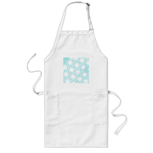 Tablier Long Motif géométrique turquoise (Devant)