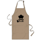 Tablier Long Moustache noire drôle personnalisée (Devant)
