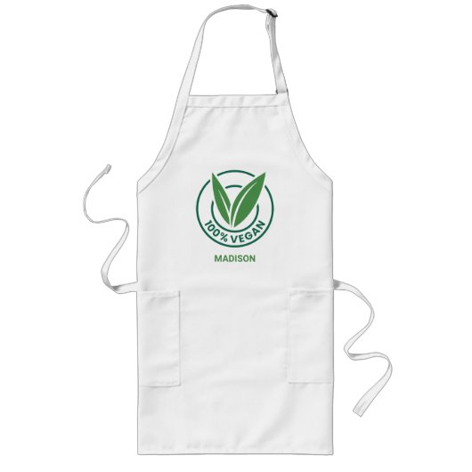 Tablier Long Nom personnalisé Vegan (Devant)