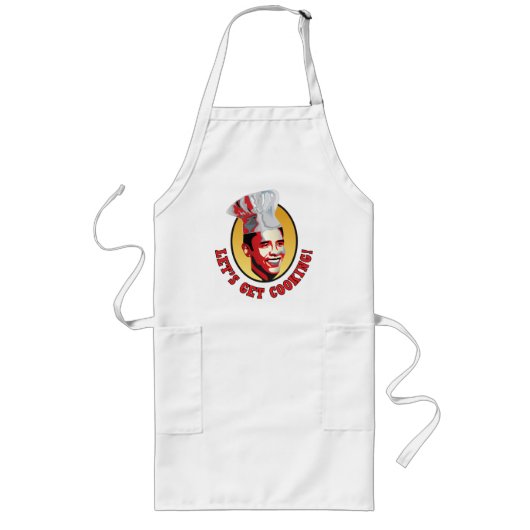 Tablier Long Obtenons la cuisine - Barack Obama - customisée (Devant)