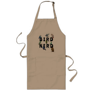 Tablier Long OISEAUX NERD, perroquets, hibou, pigeons, kookabur