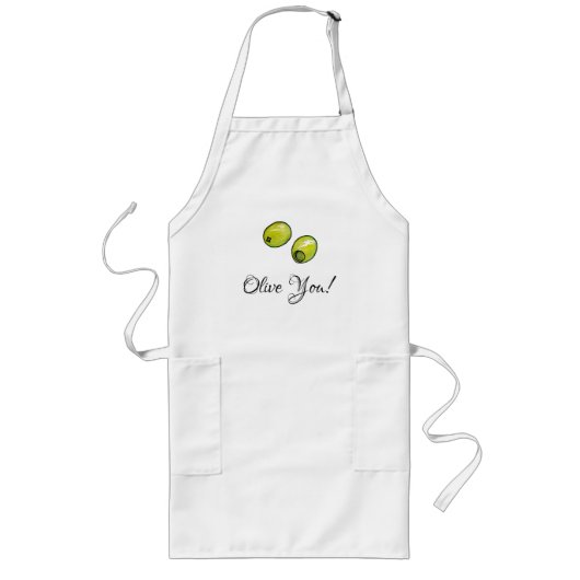 Tablier Long Olive (Devant)