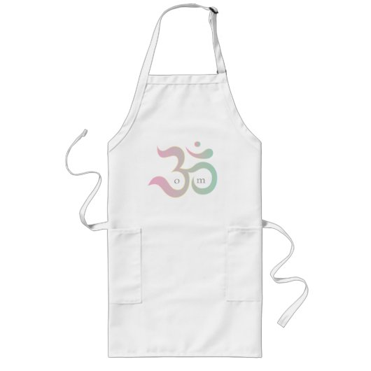 Tablier Long Om symbole Sanskrit zen rose pastel chef apron (Devant)