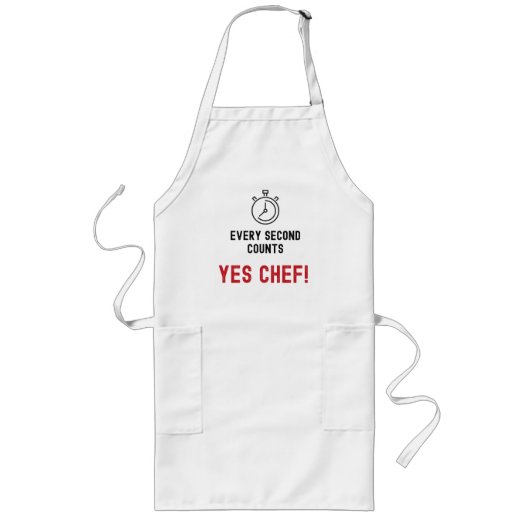 Tablier Long Oui Chef Toutes les secondes compte Apron (Devant)