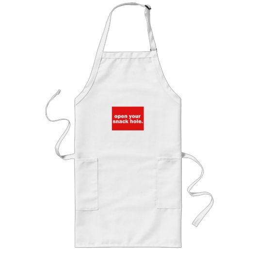 Tablier Long Ouvrez votre trou de collation Funny BBQ Apron (Devant)