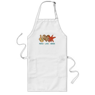 Tablier Long Paix, Amour, Plage Vibes d'été VINTAGE
