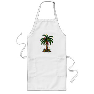 Tablier Long Palmier de Noël, Beach Aloha Noël