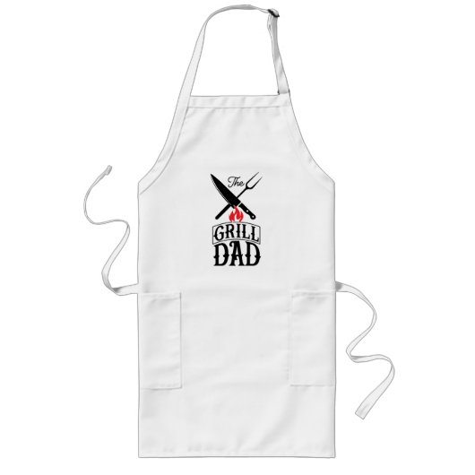 Tablier Long Papa Grill (personnalisable) (Devant)