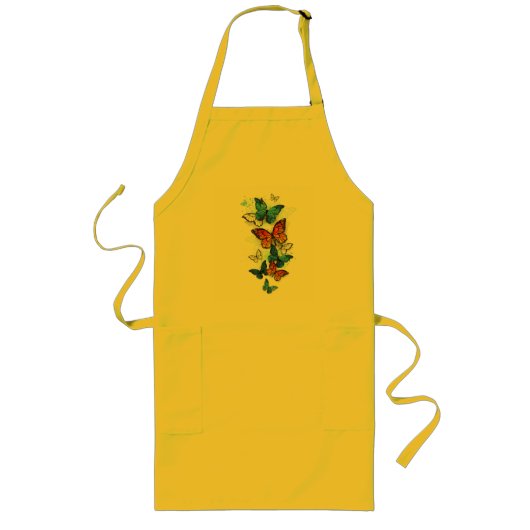 Tablier Long Papillons volants Morpho et Monarch (Devant)