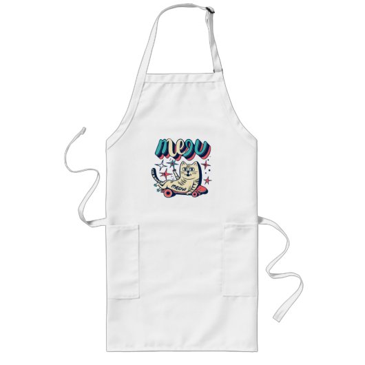 Tablier Long Patinage de chat Miaou (Devant)
