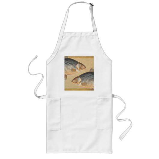 Tablier Long peinture de pêche de carpe dessin d'eau douce (Devant)