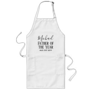 Tablier Long Père de l'ANNÉE PAPA Mari Homme TEXTE PERSONNALISÉ