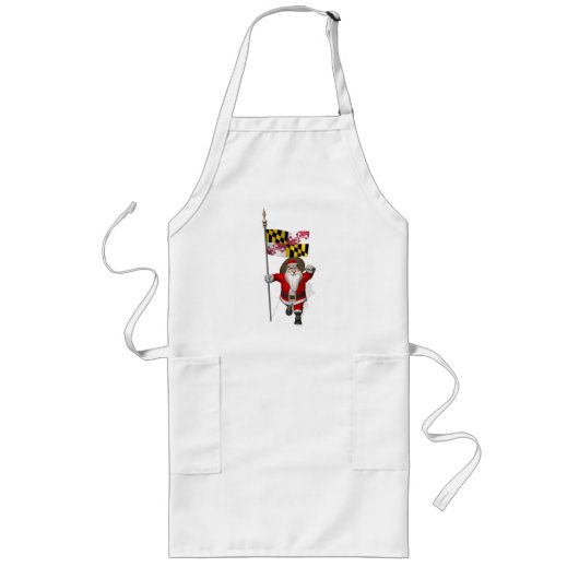 Tablier Long Père Noël Avec Drapeau Du Maryland (Devant)