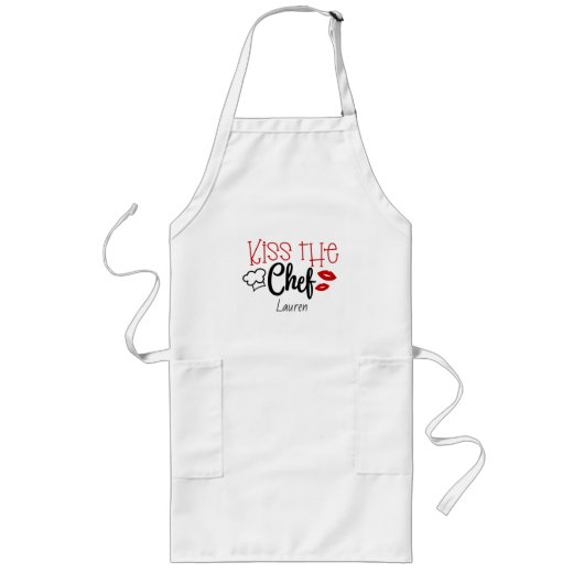 Tablier Long Personalized Kiss le chef (Devant)