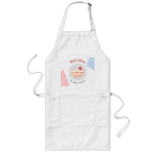 Tablier Long Personnalisé Nom Baker Bakery Chef Cook (Devant)