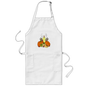 Tablier Long Pièce citrouille Thanksgiving Table Paramètre Lon