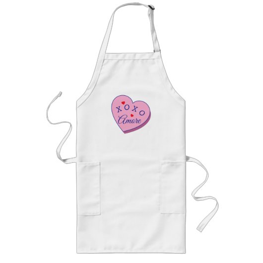 Tablier Long Pink Heart Amore XOXO Valentine’s Day Apron (Devant)