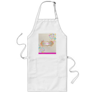 Tablier Long PixDezines Rainbow Swirls+Logo