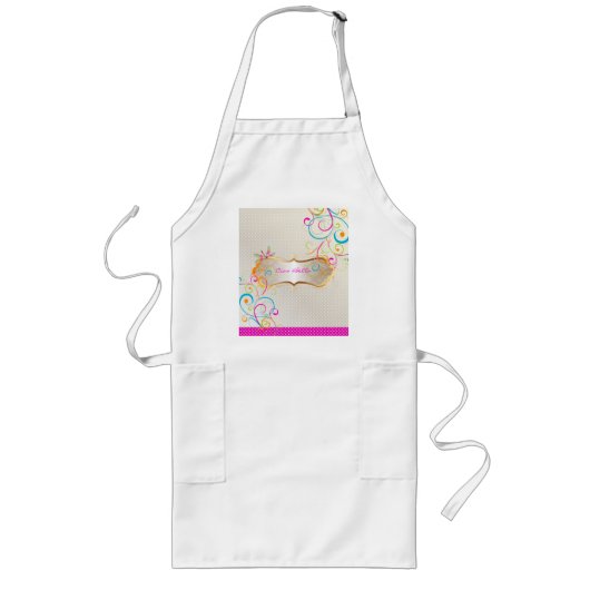 Tablier Long PixDezines Rainbow Swirls+Logo (Devant)
