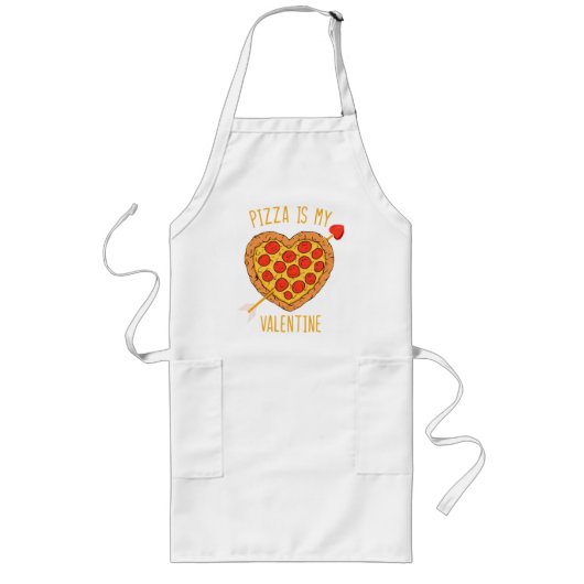 Tablier Long Pizza Est Mon Valentin (Devant)