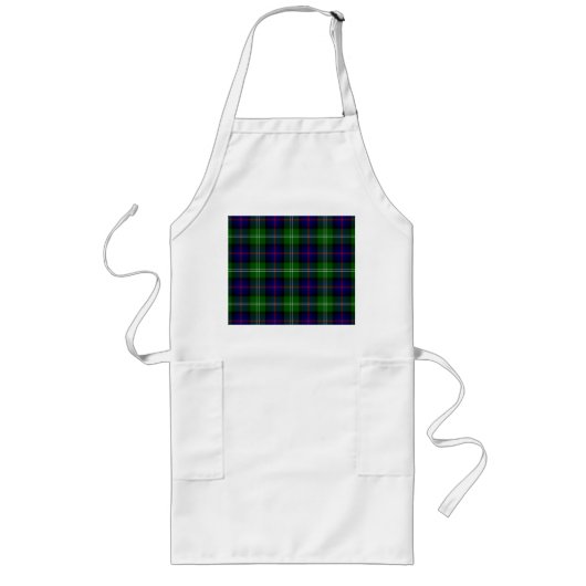 Tablier Long plaid bleu vert de tartan du sud (Devant)