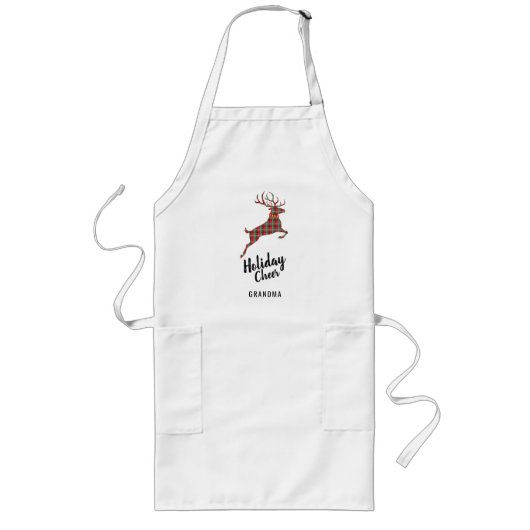 Tablier Long Plaid Reindeer Holiday Cheval (Devant)