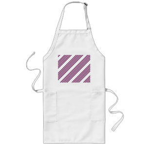 Tablier Long Plum et blanc cinq bandes motif
