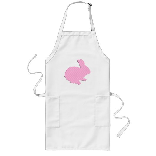 Tablier Long Polka rose Point Silhouette Lapin de Pâques Apron (Devant)