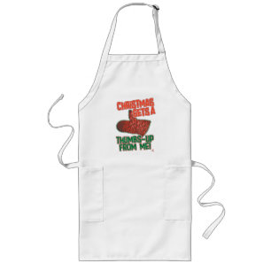 Tablier Long Pouce vers le haut four Mitt Noël Slogan Joie