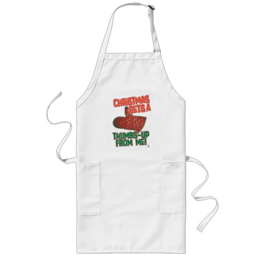 Tablier Long Pouce vers le haut four Mitt Noël Slogan Joie (Devant)