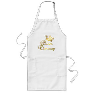 Tablier Long Prince charme dans le T-shirt d'or pour le bébé ou