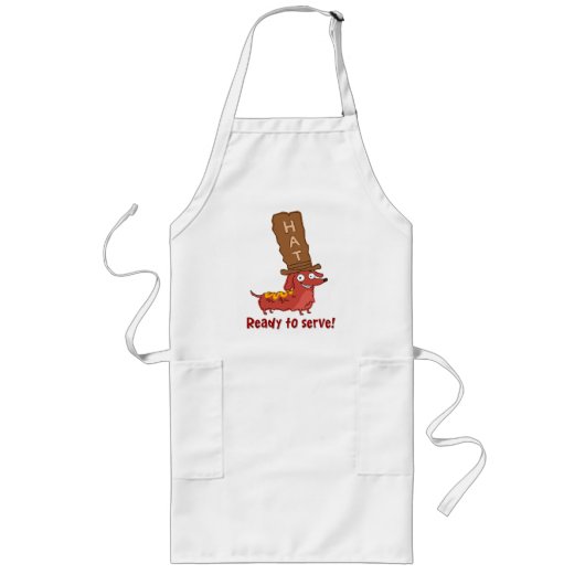Tablier Long Pun de hot dog teckel (Devant)