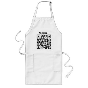 Tablier Long QR Code Design Menu Long Apron