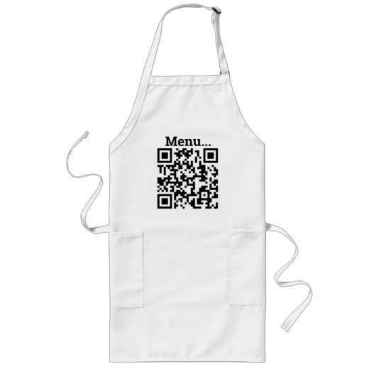 Tablier Long QR Code Design Menu Long Apron (Devant)