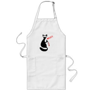 Tablier Long QUOI? Chat Noir Effrayant, Chat Drôle, Maman de Ch