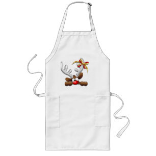 Tablier Long Reindeer Puzzled drôle Caractère de Noël