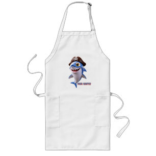 Tablier Long Requin pirate mignon dessin animé – Illustration 3