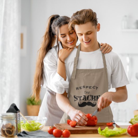 Tablier Long Respectez La Moustache Retro