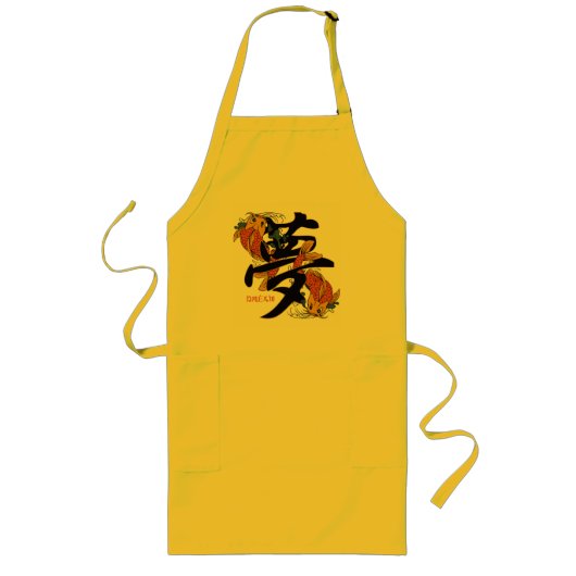 Tablier Long Rêve de poissons de Koi de kanji (Devant)