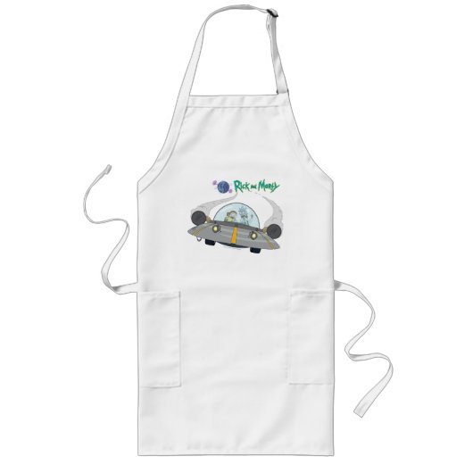 Tablier Long RICK AND MORTY™ | Flying Off In Space Ship (Devant)